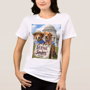 T-shirt En Tri-matière Bernie Sanders Rocks Chien jaune Chemise Tri-Blend
