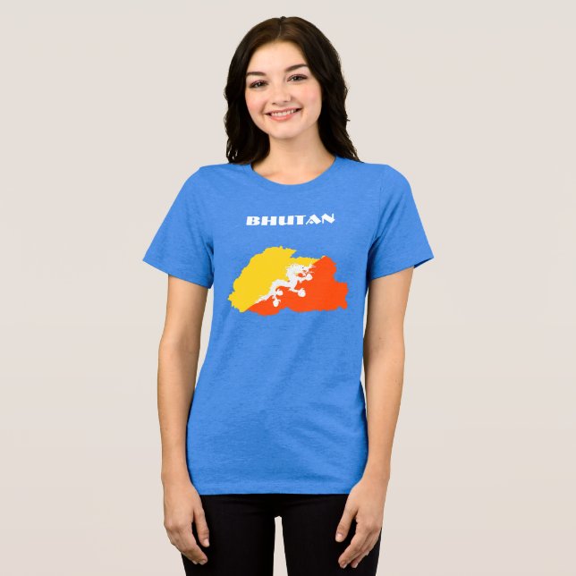 T-shirt En Tri-matière BHUTAN Spécial Personnalisable Touriste Bleu (Recto plein)
