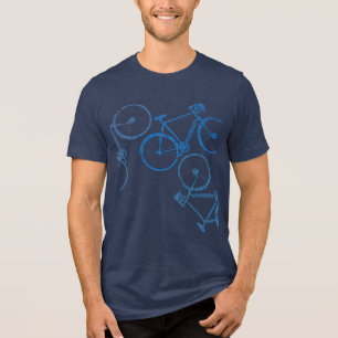T-shirt En Tri-matière Bicyclettes bleues . inspiré vélo