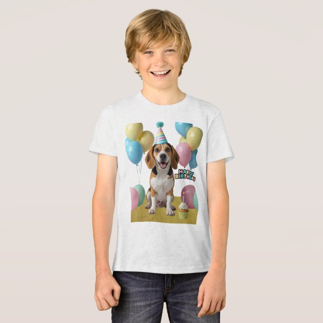 T-shirt En Tri-matière Birthday Joy with My Beagle (Recto plein)