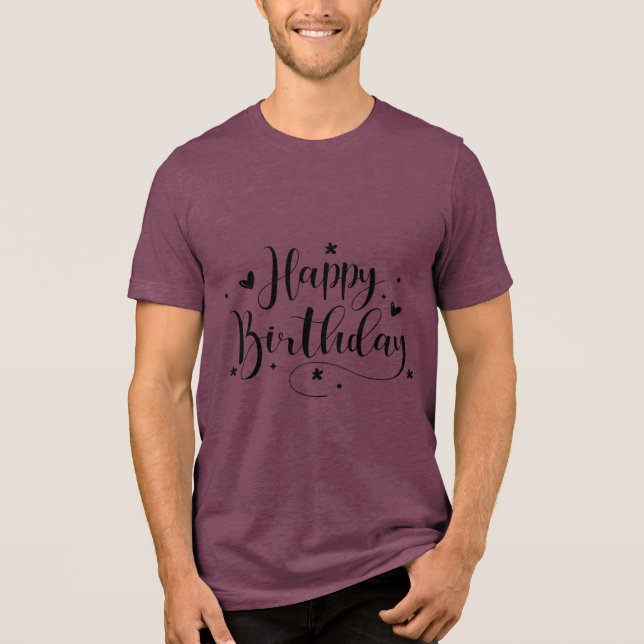 T-shirt En Tri-matière Birthday Typography Sayings (Recto)