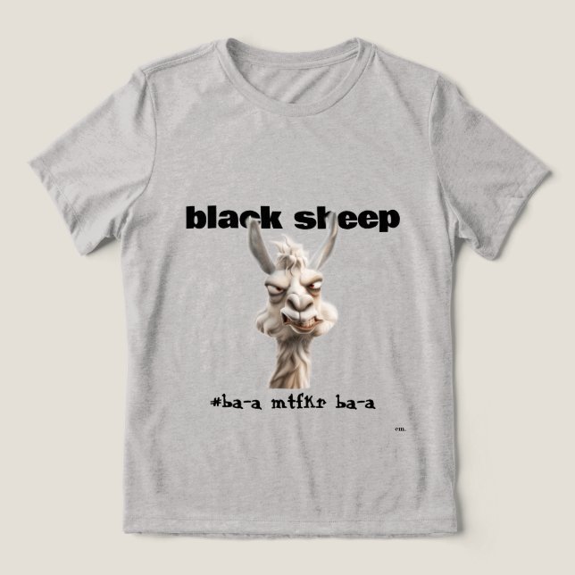 T-shirt En Tri-matière Black Sheep Llama  Tri-Blend Shirt (Design Recto)