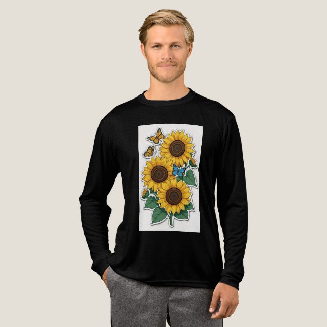 T-shirt En Tri-matière Black T shirt with yellow followers  (Recto complet)