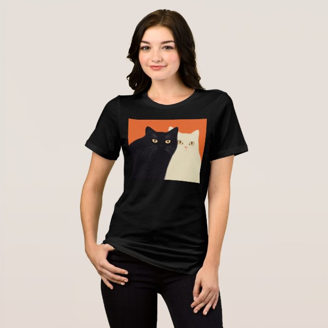 T-shirt En Tri-matière Black & White Cat T-shirt (Recto plein)