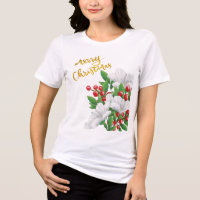 Blanc Rouge Vert Floral Or Joyeux Noël