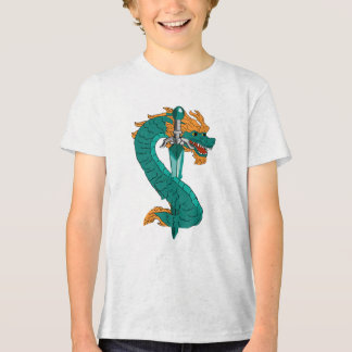 T-shirt En Tri-matière Blason classique de l'épée du dragon vert