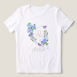 T-shirt En Tri-matière Bleu Rose ruban Chic Monogramme
