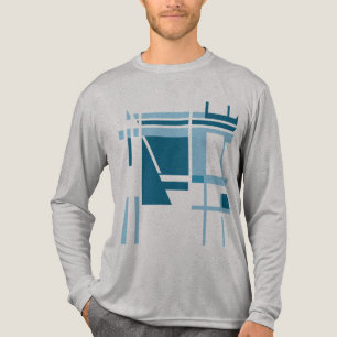 T-shirt En Tri-matière bleu turquoise Géométrique Abstraite d'inspiration