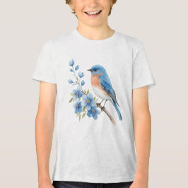 T-shirt En Tri-matière Blue bird with blue flowers