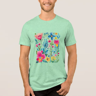 T-shirt En Tri-matière Boho Floral Fleurs sauvages d'été