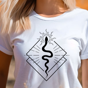 T-shirt En Tri-matière Boho Serpent Symbole Géométrique Minimaliste