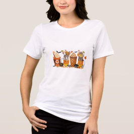 T-shirt En Tri-matière Boissons d'Halloween aux épices citrouilles