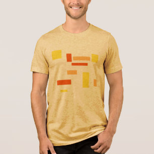 T-shirt En Tri-matière Boîtes géométriques orange jaune Design d'art Abst