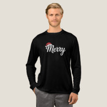 Bold Black Merry Christmas Santa Hat