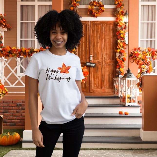 T-shirt En Tri-matière Bon thanksgiving aquarelle automne feuille d'érabl (Créateur téléchargé)