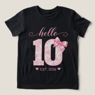 T-shirt En Tri-matière Bonjour 10 Anniversaire   Rose Bonjour 10 Année pe