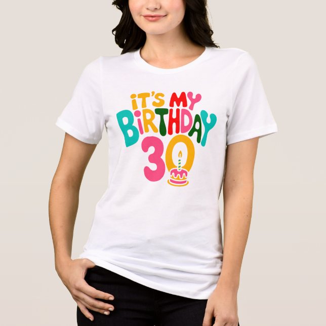 T-shirt En Tri-matière Bonjour 30 ! Fêtons-nous ! (Recto)