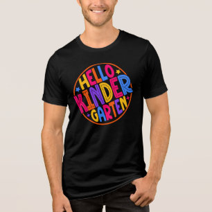 T-shirt En Tri-matière Bonjour Badge Ronde de Maternelle Rentrée Scolaire