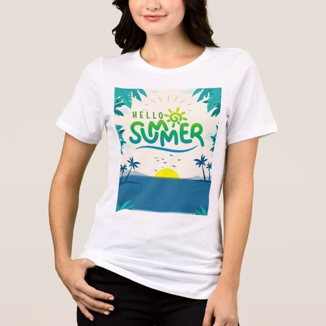 T-shirt En Tri-matière Bonjour été (Recto)