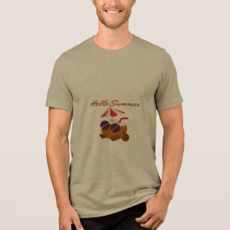T-shirt En Tri-matière Bonjour Été Plage de Coco Vacances Tropical