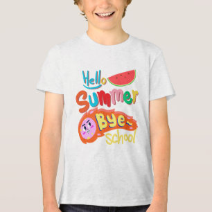 T-shirt En Tri-matière Bonjour l'été, au revoir l'école, dessin animé