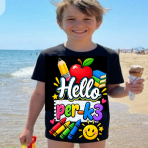 T-shirt En Tri-matière Bonjour maternelle jolie école pré-K3