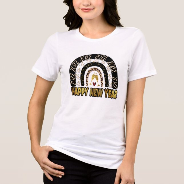 T-shirt En Tri-matière Bonne année 2022 Gold Rainbow Party (Recto)
