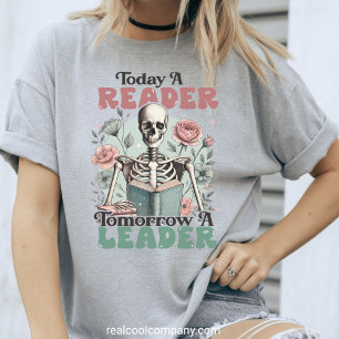 T-shirt En Tri-matière Bookish & Badass Skeleton Drôle Lecture Tee