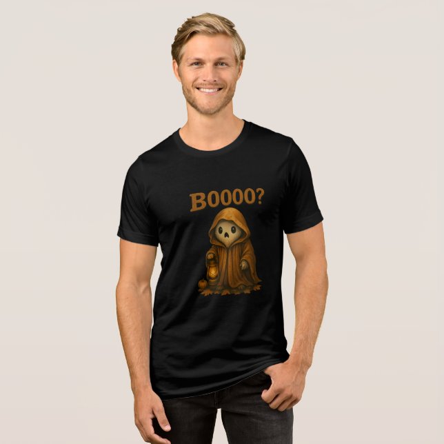 T-shirt En Tri-matière Boooo? Gentil fantôme en cape avec lanterne (Recto plein)
