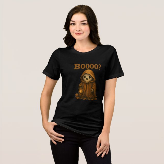 T-shirt En Tri-matière Boooo? Gentil fantôme en cape avec lanterne (Recto plein)