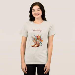 T-shirt En Tri-matière Bottes florales de cowgirl