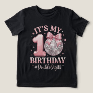 T-shirt En Tri-matière Boule à facettes pour 10ème anniversaire Nœud rose