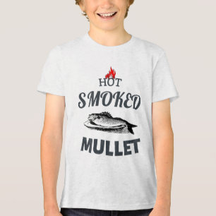T-shirt En Tri-matière Boulette Fumée Chaude Bbq Poisson Cuit Restauratio