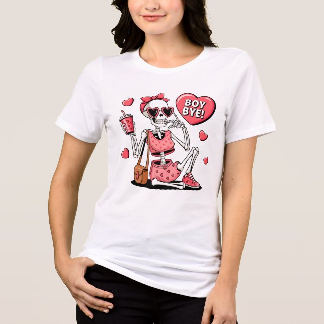 T-shirt En Tri-matière Boy Bye Funny Anti-Valentin (Recto)