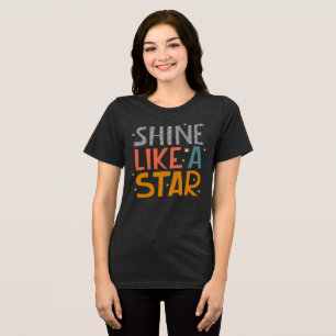 T-shirt En Tri-matière Brille comme une étoile de typographie rétro Tee