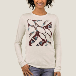 T-shirt En Tri-matière Brown Bleu Diagonal Fissures Abstrait méditerranée