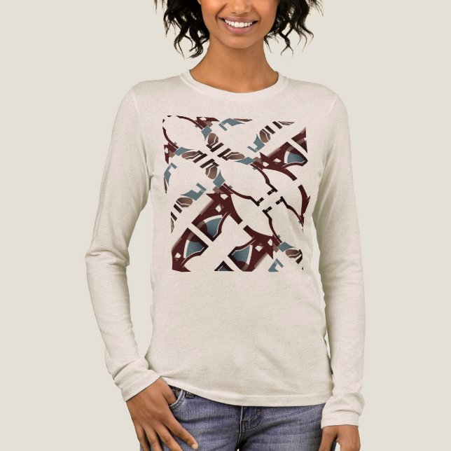 T-shirt En Tri-matière Brown Bleu Diagonal Fissures Abstrait méditerranée (Recto)