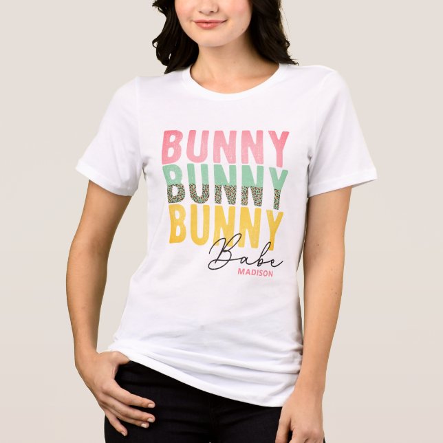 T-shirt En Tri-matière Bunny Babe mignonne Fille moderne Pâques personnal (Recto)