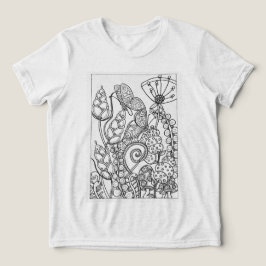 T-shirt En Tri-matière Butterfies avec fleurs d'imaginaire