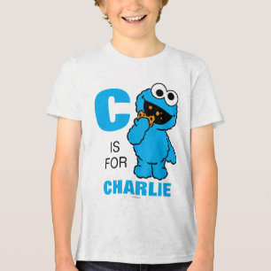 T-shirt En Tri-matière C est pour Cookie Monster Ajouter Votre Nom