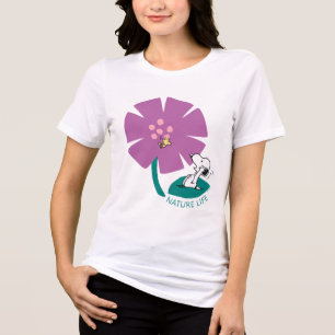 T-shirt En Tri-matière cacahuètes Illustration de la nature Fleur pourp