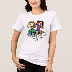 T-shirt En Tri-matière cacahuètes   Pepperment Patty & Marcie Sled Riding