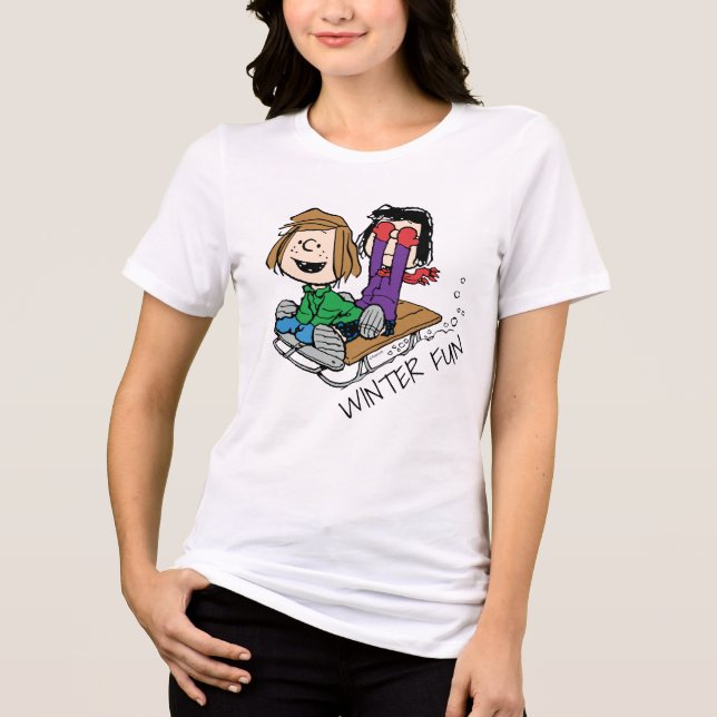 T-shirt En Tri-matière cacahuètes | Pepperment Patty & Marcie Sled Riding (Recto)
