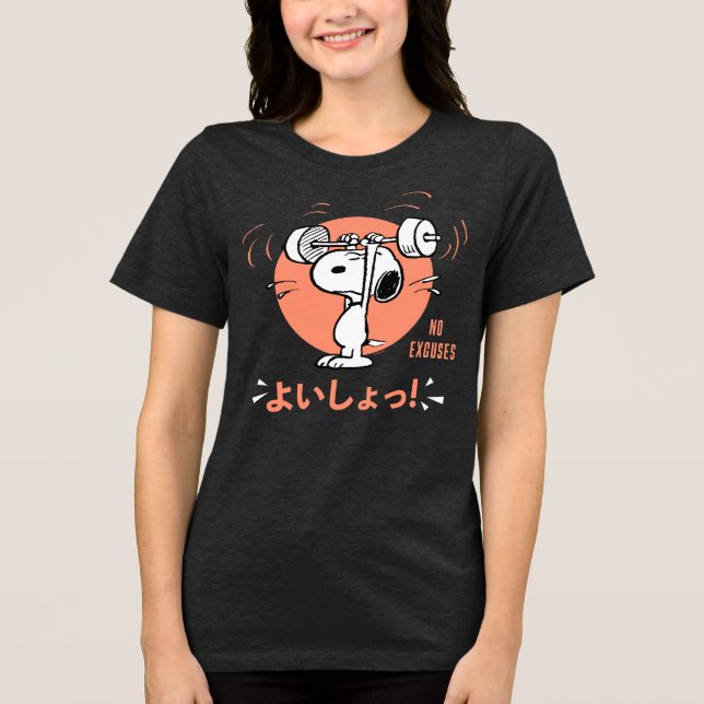 T-shirt En Tri-matière cacahuètes | Poids de levage Snoopy (Recto)