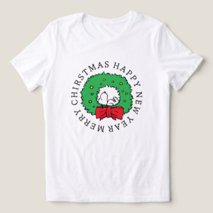 T-shirt En Tri-matière cacahuètes Snoopy Christmas Wreath