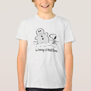 T-shirt En Tri-matière cacahuètes   Snoopy Construit Un Snowman