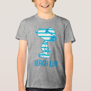 T-shirt En Tri-matière cacahuètes   Snoopy Cyan Stripes Lunettes de solei