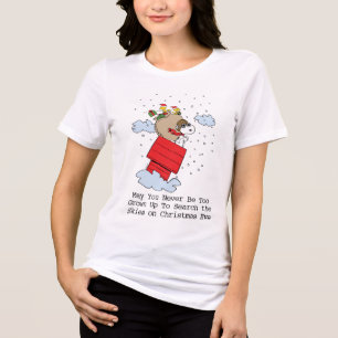 T-shirt En Tri-matière cacahuètes Snoopy le baron rouge à Noël