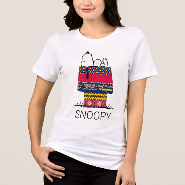 T-shirt En Tri-matière cacahuètes | Snoopy Motif Mixtape Doghouse (Recto)