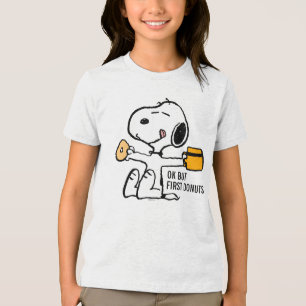 T-shirt En Tri-matière cacahuètes   Snoopy OK mais premier café